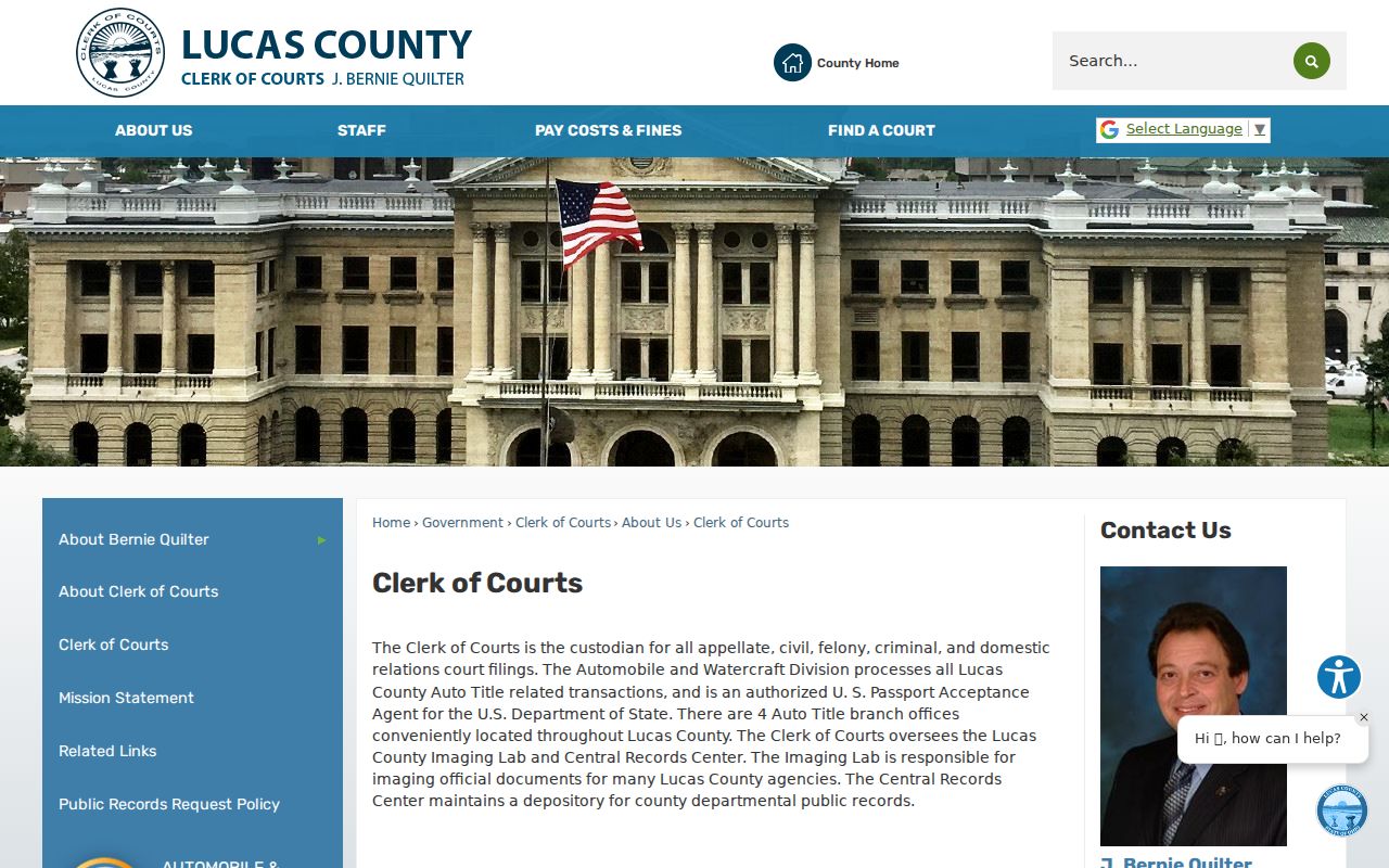 Lucas County court docket Clerk of Courts information