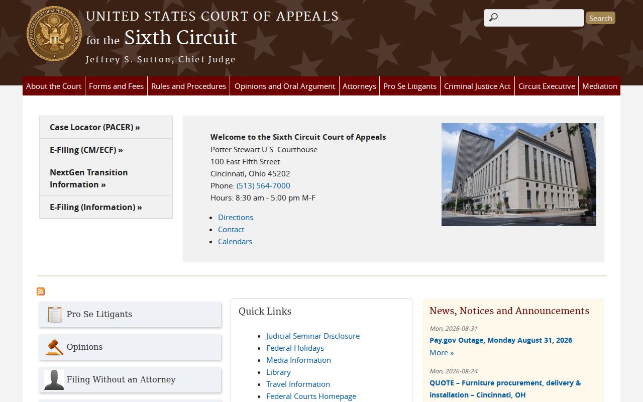 Lucas County court docket federal appellate court context
