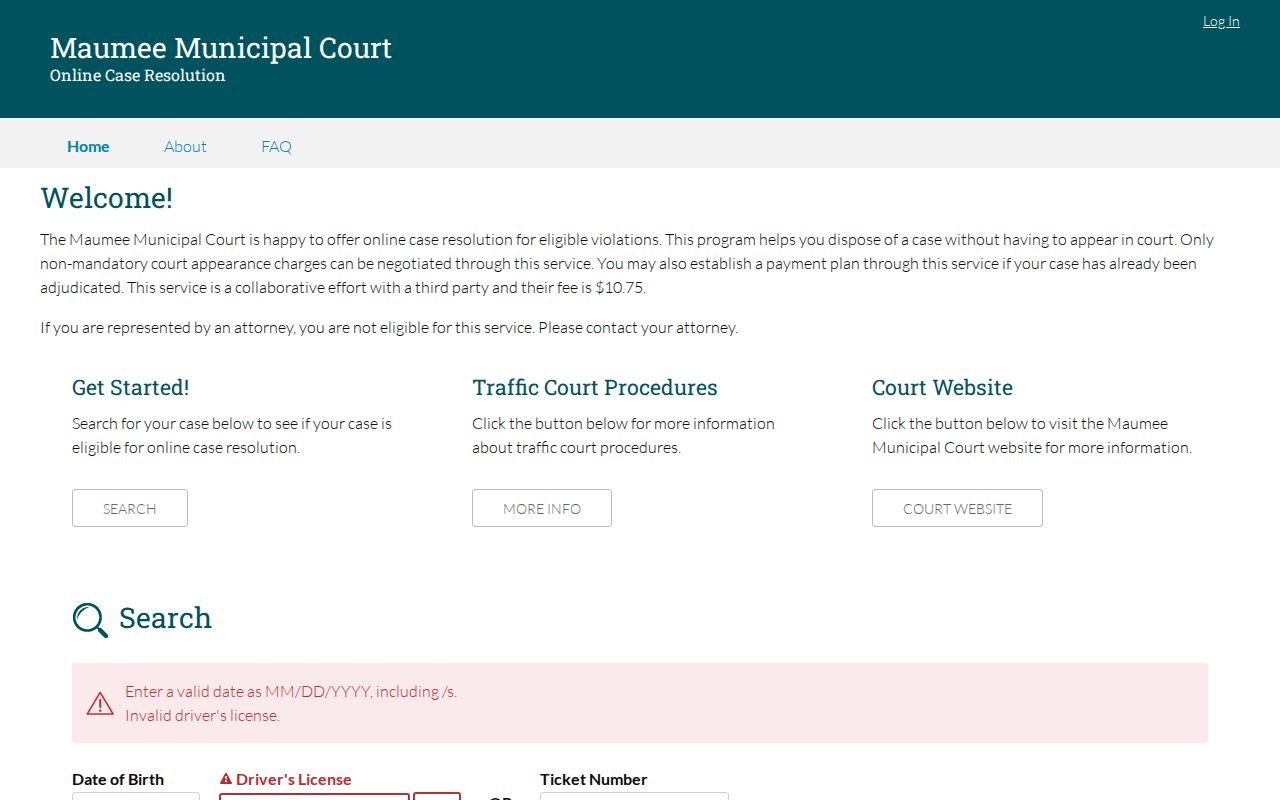 Maumee court records online case resolution eligibility search
