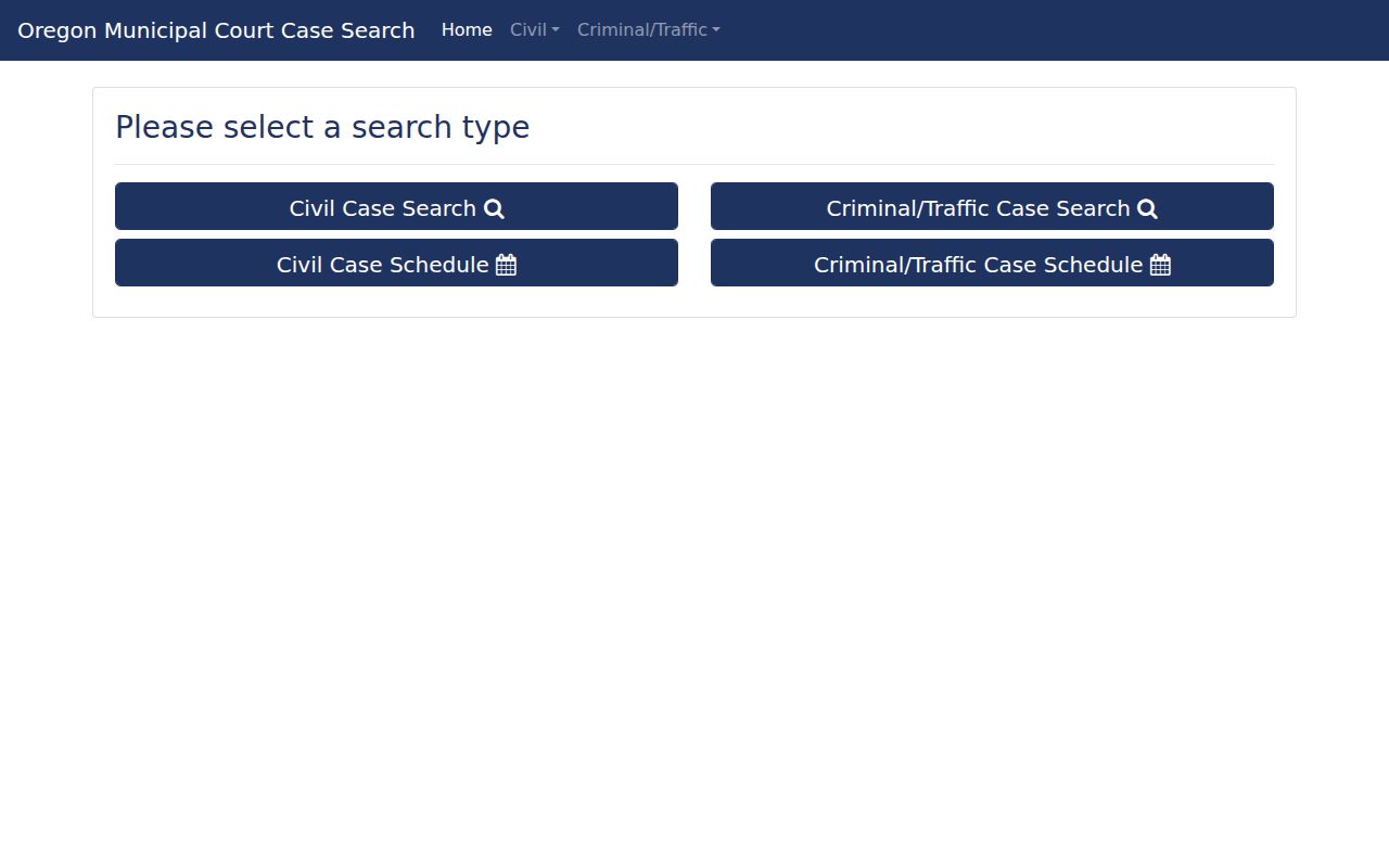 Oregon court records NORIS case lookup interface