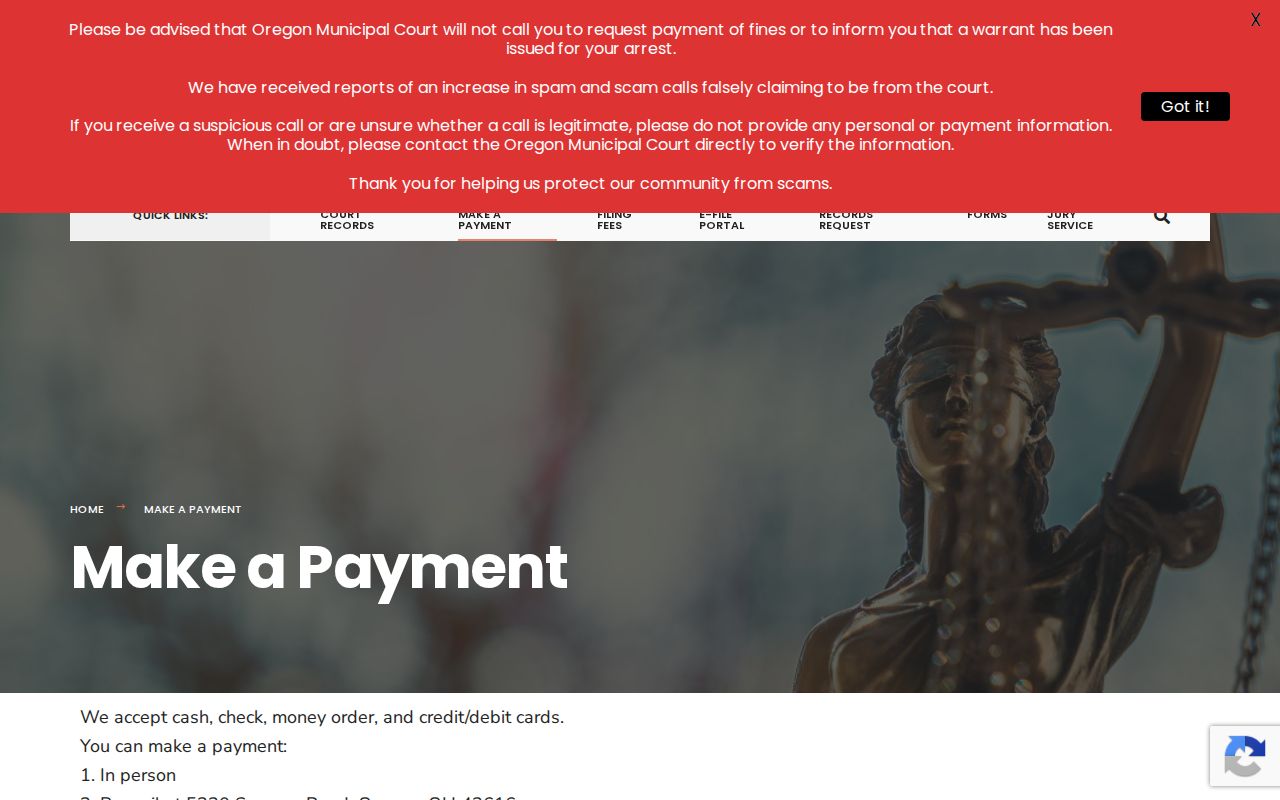 Oregon court records payment options